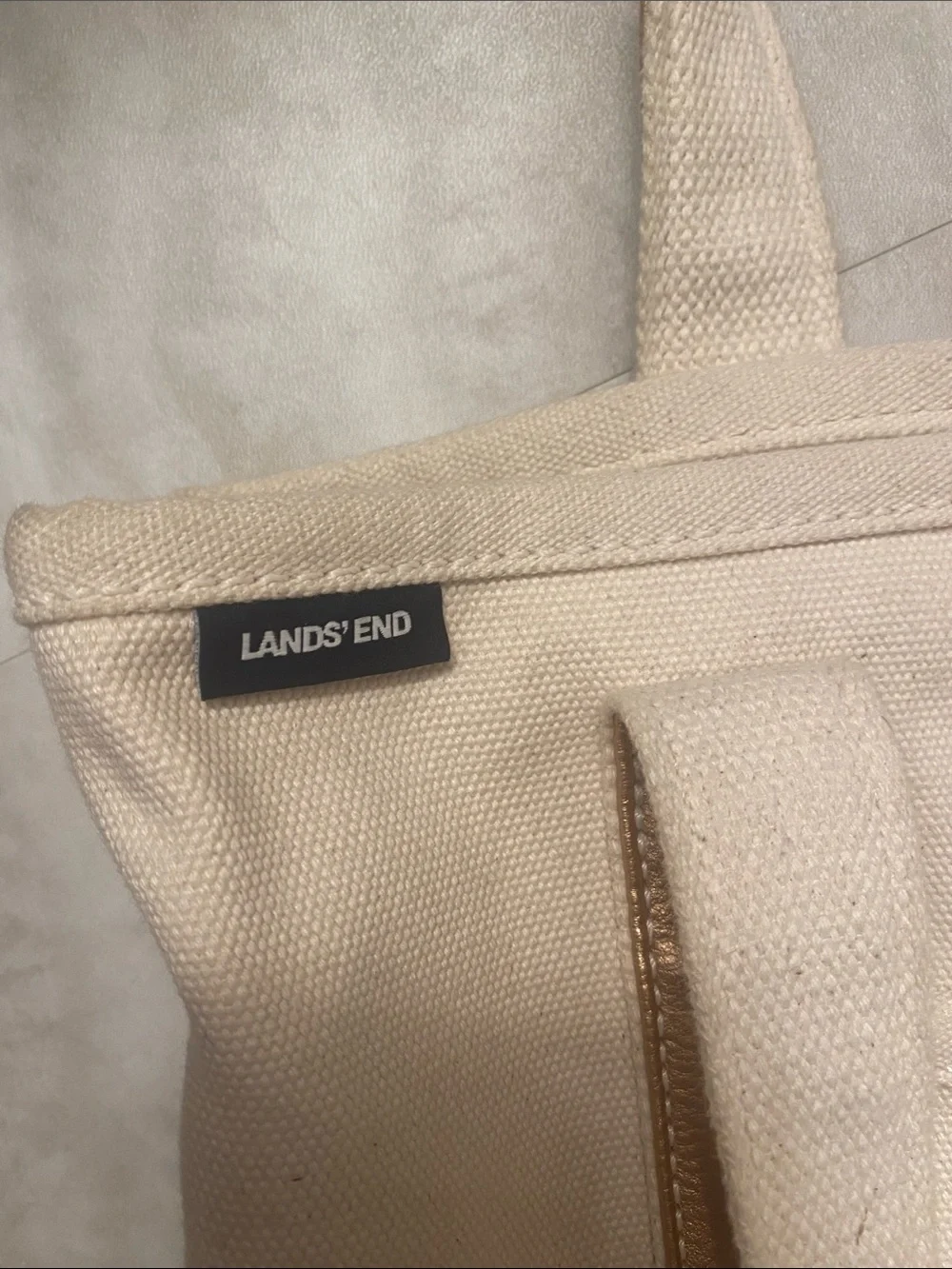 Personalized Canvas Tote with Rose Gold Trim - Leah